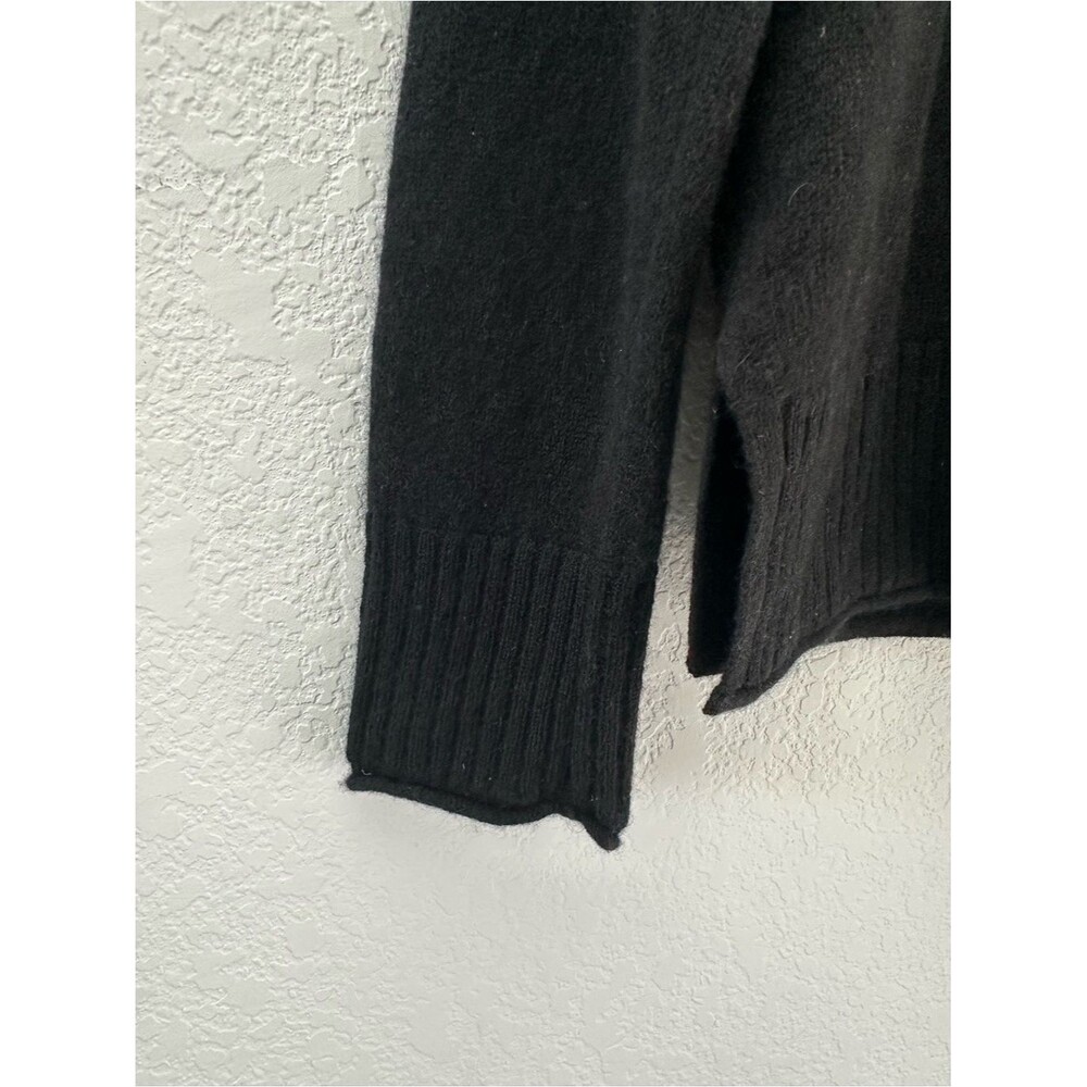Rachel Zoe Womens 100 Cashmere Split Hem Crewneck Sweater Size S Black Knit Cozy - Picture 6 of 8